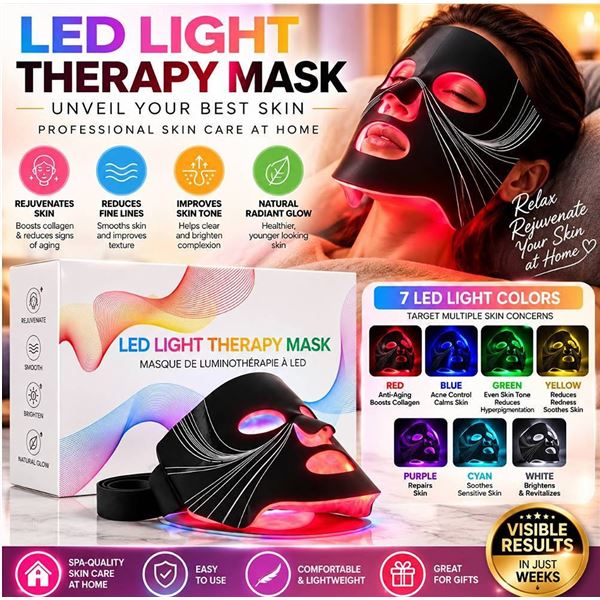 LED Light Therapy Facial Mask in Box
