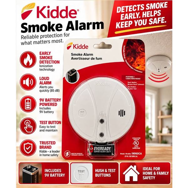 Kidde Smoke Alarm Battery Operated New