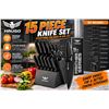 Image 1 : Haugo Panther 15Pc Stainless Knife Block Set