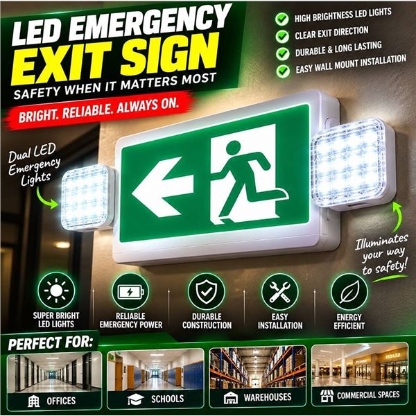 Qllite Combo LED Running Man Exit Sign