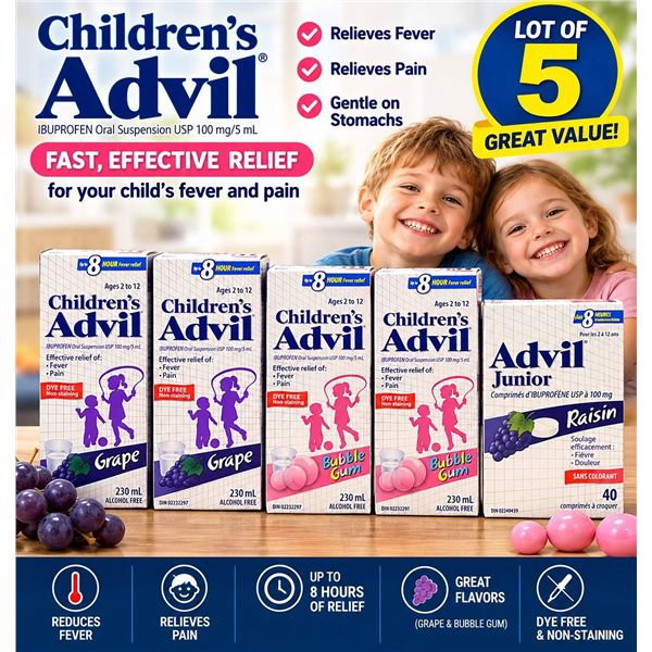 5 Advil Junior and Children's Advil