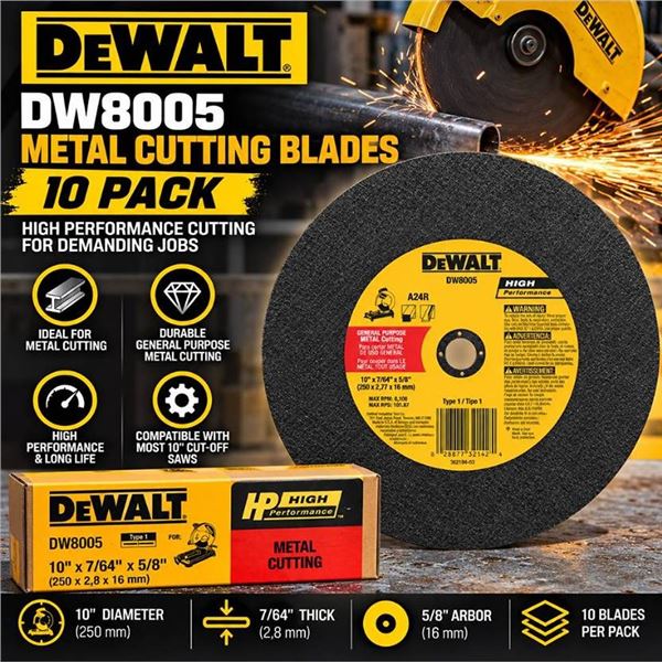 DEWALT DW8005 Metal Cutting Wheels, 10-Pack