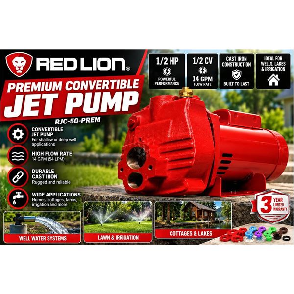 Red Lion RJC-50-PREM 1/2 HP Jet Pump Cast Iron