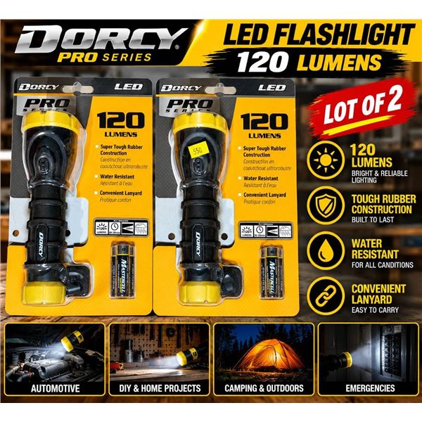 Dorcy Pro LED Flashlight Lot of 2, 120 Lumens