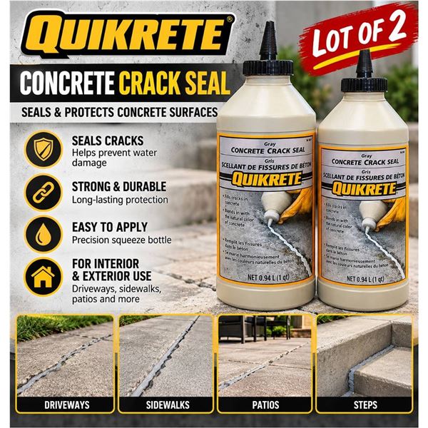 2 Quikrete Gray Concrete Crack Seal 1 Qt