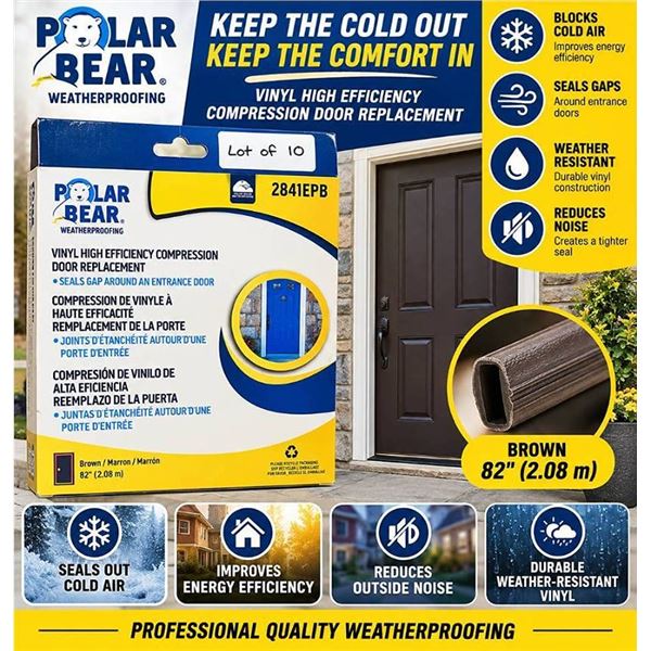 Lot of 10 - Polar Bear Vinyl Door Replacement 82in