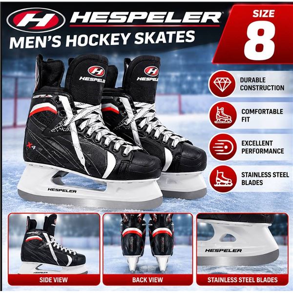 Hespeler H5 Hockey Skates Size 8 Black