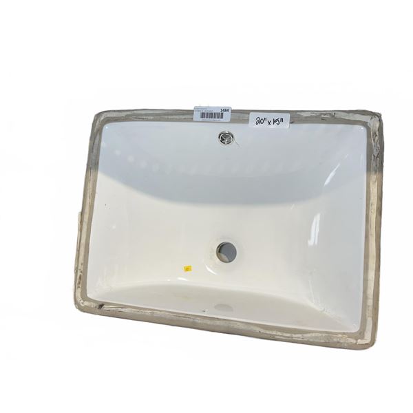 White Rectangular Ceramic Sink 20x15 Inch