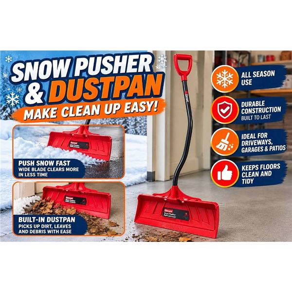 Garant Snow Pusher Shovel Red Poly Blade