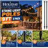 Image 1 : Holiday Styling String Light Poles, 9ft, 2pk *Lights Not Included*
