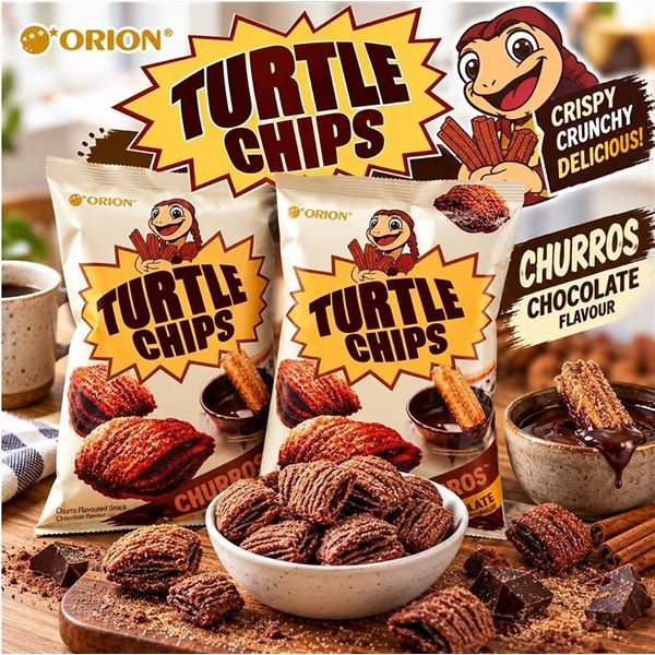 Orion Turtle Chips Choco Churros 12x160g