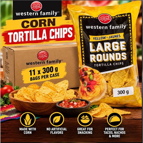 Western Family Corn Tortilla Chips 11 x 300g
