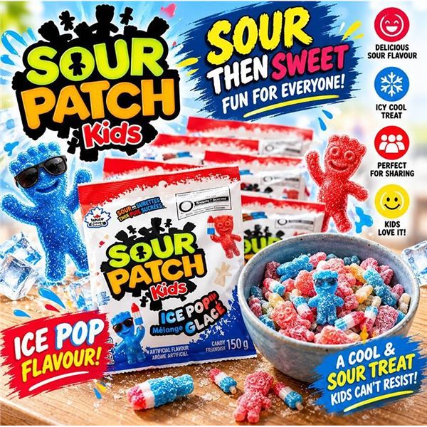 Sour Patch Kids Ice Pop 150g Pack x10