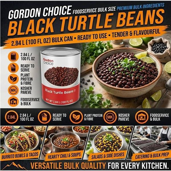 Gordon Choice Black Turtle Beans 2.84L Can