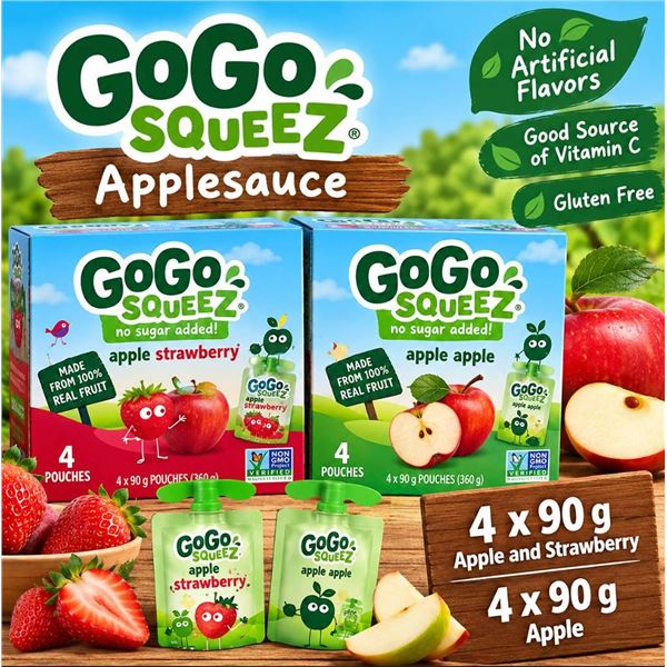 GoGo SqueeZ Fruit Sauce 6 Boxes x 360g Assorted Flavours