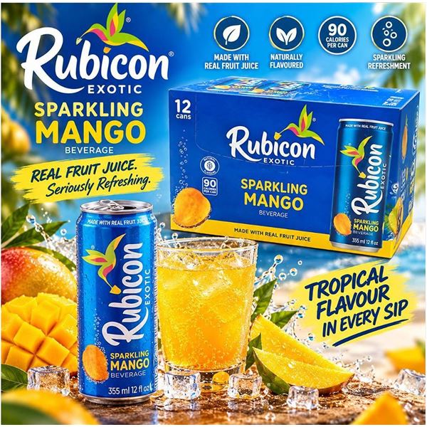 Rubicon Sparkling Mango 12x355ml Cans