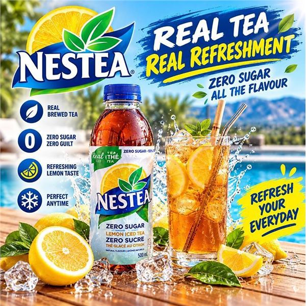 Nestea Zero Sugar 12-Pack 473ml Bottles