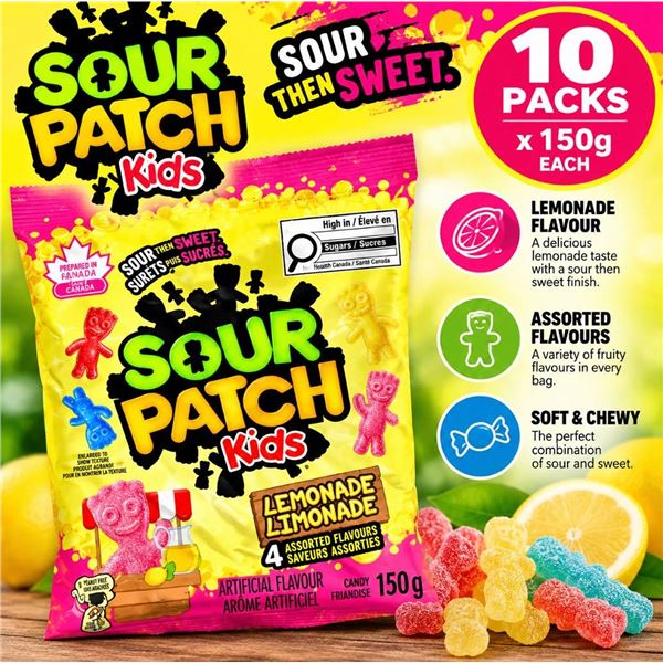 Sour Patch Kids Lemonade 10 Pack 150g Bags