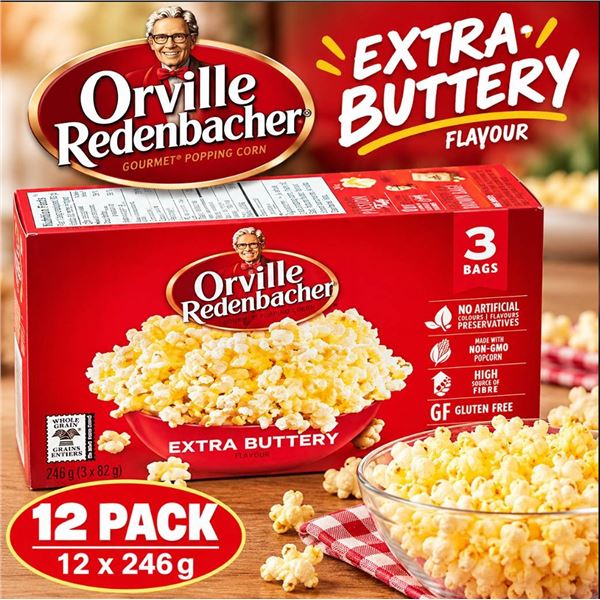 Orville Redenbacher Extra Buttery Popcorn 12x246g