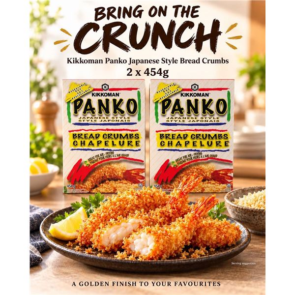 2 Kikkoman Panko Bread Crumbs 454g Boxes