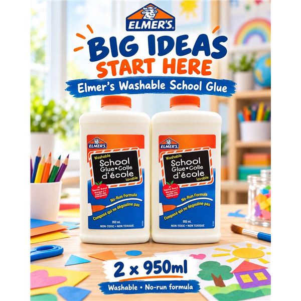 Elmer's School Glue 950ml, Set of 2 Bottles