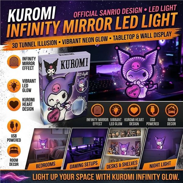 Kuromi LED Light With Infinity Mirror Effect