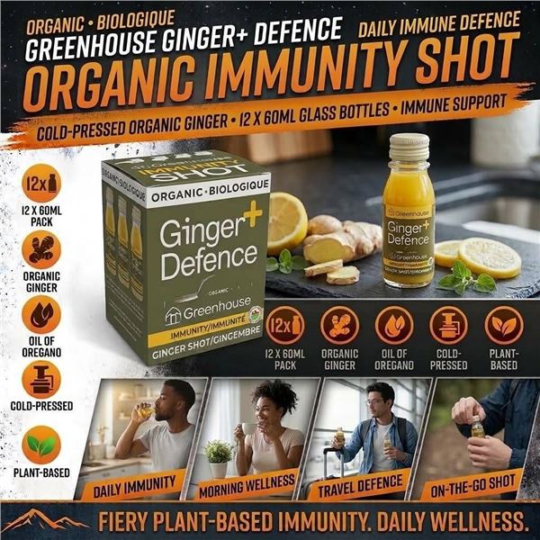Greenhouse Ginger Defence Organic Shots 12x60mL