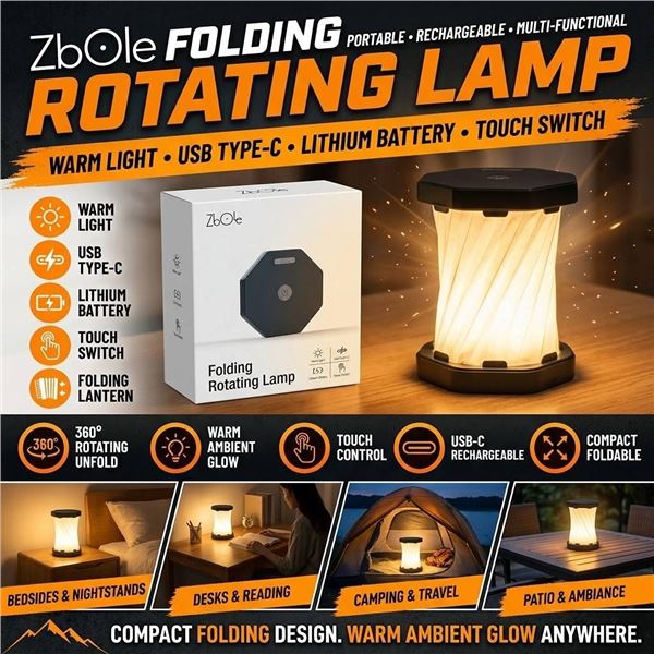 Zbole USB Portable Folding Rotating LED Lamp