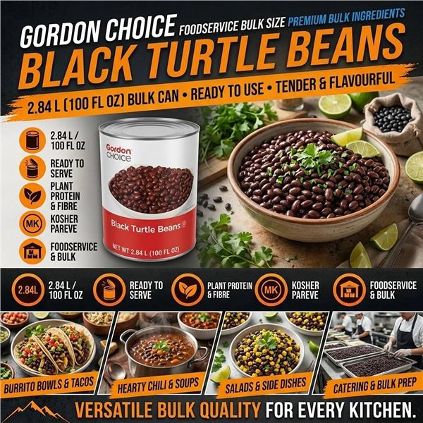Gordon Choice Black Turtle Beans 2.84L Can