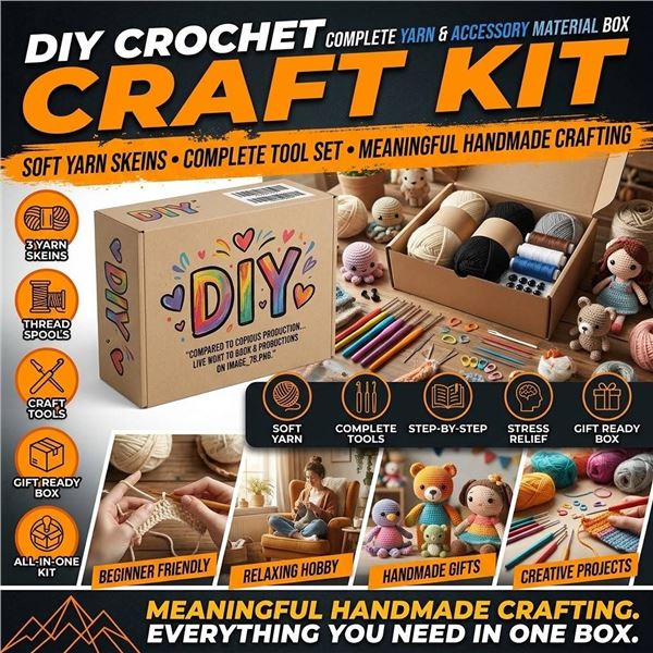 DIY Crochet Kit with Yarn for Adults