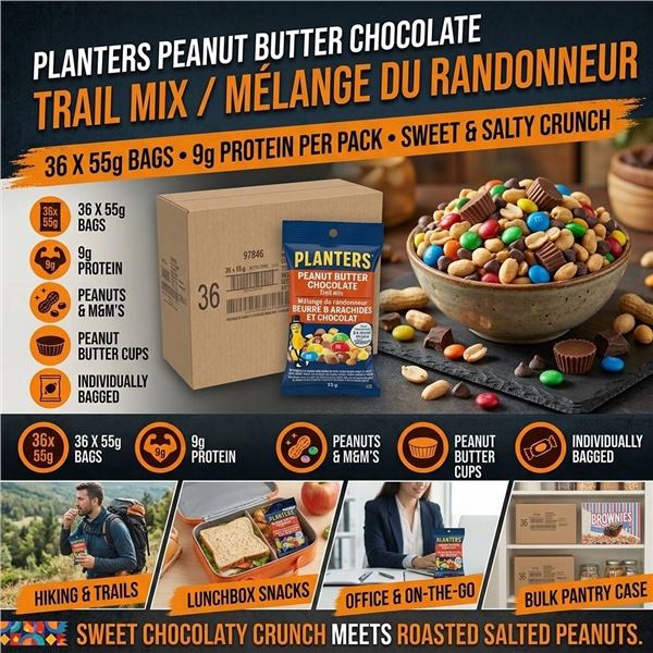 Planters Peanut Butter Chocolate Trail Mix Case