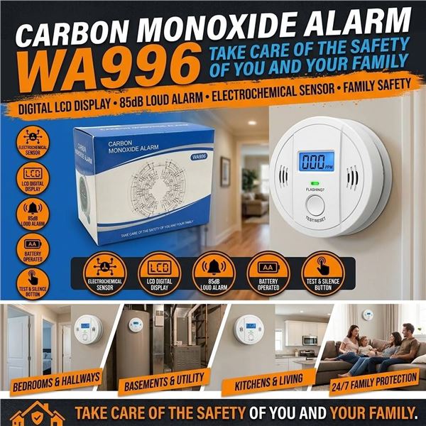 DYWL Carbon Monoxide Alarm WA996 2 Pack