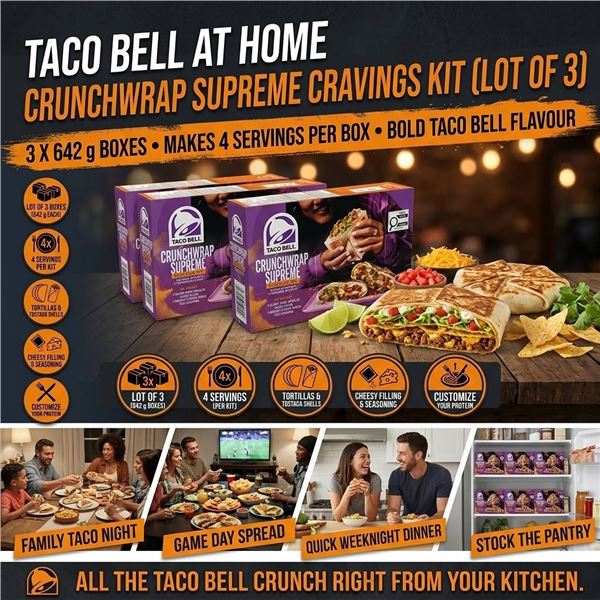Taco Bell Crunchwrap Supreme Kit Lot of 3