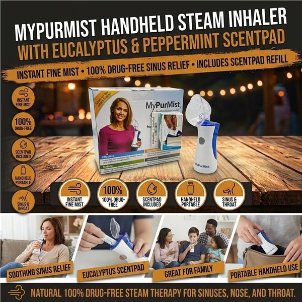 MyPurMist Handheld Steam Inhaler with ScentPad
