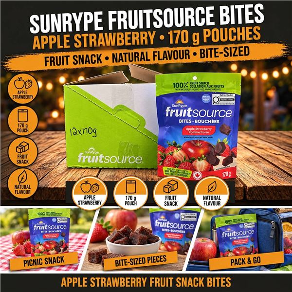 SunRype Fruitsource Apple Strawberry 12x170g