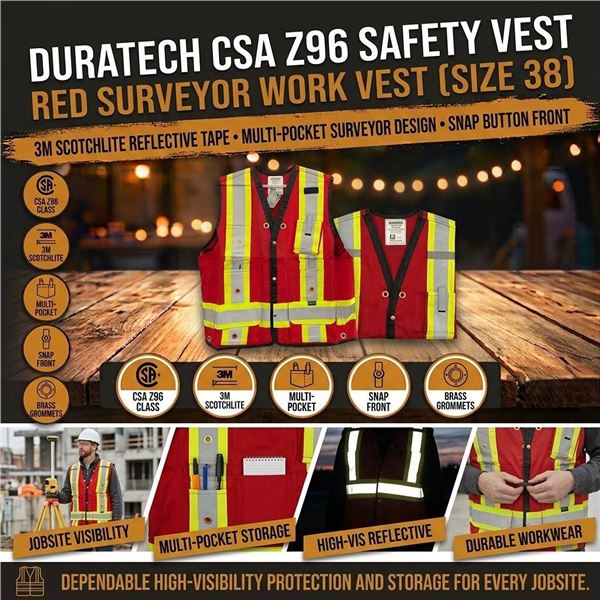 DuraTech CSA Z96 Level 2 Reflective Safety Vest