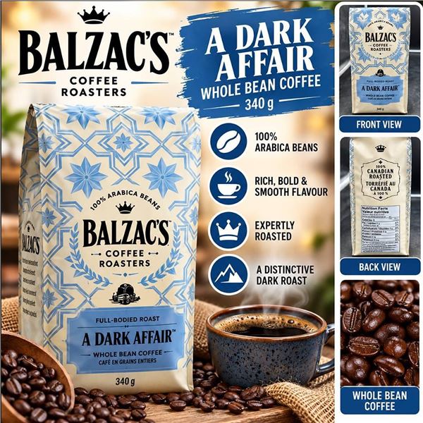 Balzac's A Dark Affair Whole Bean Coffee 340g