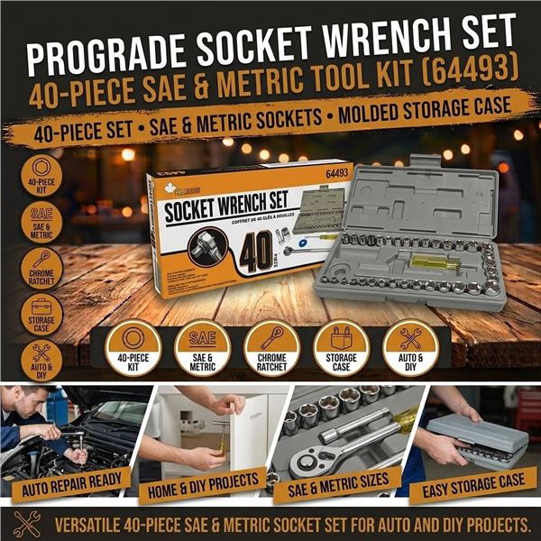 ProGrade 40-Piece Socket Wrench Set 64493