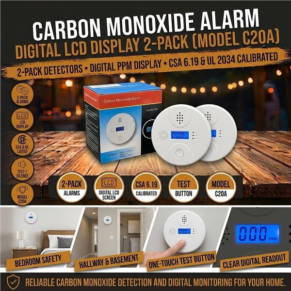 Carbon Monoxide Alarm Model C20A 2-Pack
