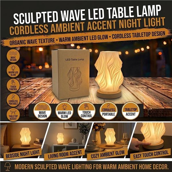LED Table Lamp Striped Design Small Night Light