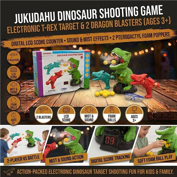 JUKUDAHU Dinosaur Shooting Game Set