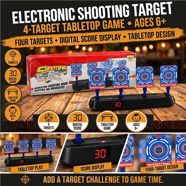 Electronic Digital Auto-Reset Nerf Target Set