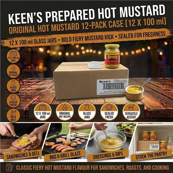 Keen's Prepared Hot Mustard 100ml Jar