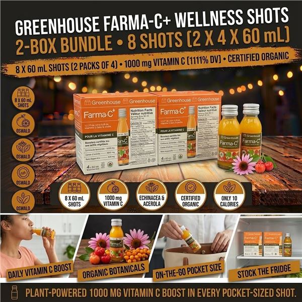 Greenhouse Farma-C+ Organic Vitamin C Shots 4x60ml