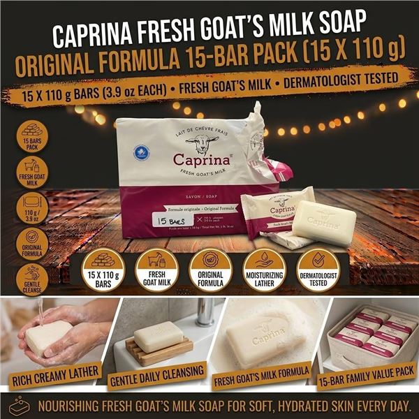 Caprina Goat Milk Soap Original 15 Bars