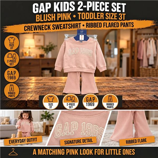 GAP Kids 2-Pc Pink Set Size 3T Sweatshirt Pants