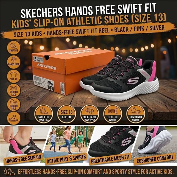 Skechers Swift Fit Black Pink Shoes Size 13