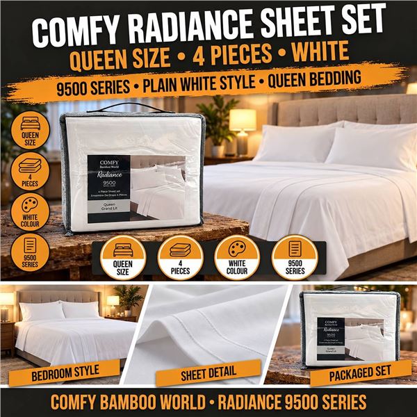 Comfy Bamboo World Radiance 4pc Queen Sheet Set