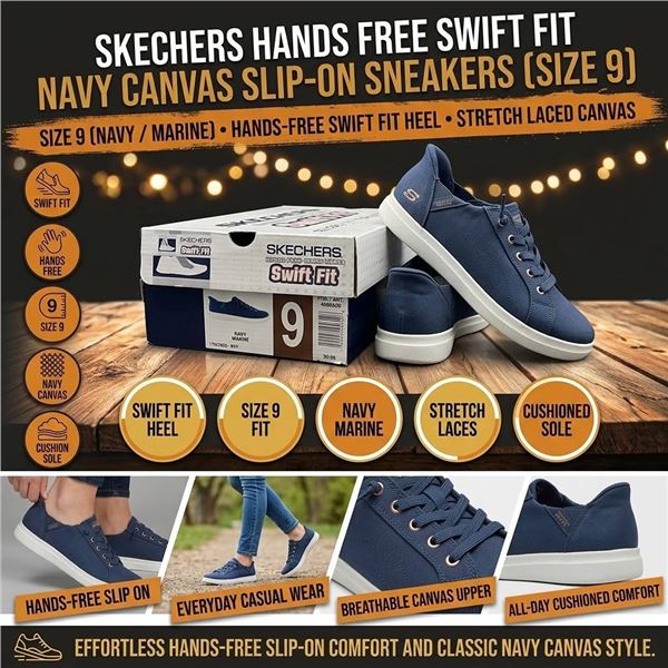 Skechers Swift Fit Navy Shoes Size 9