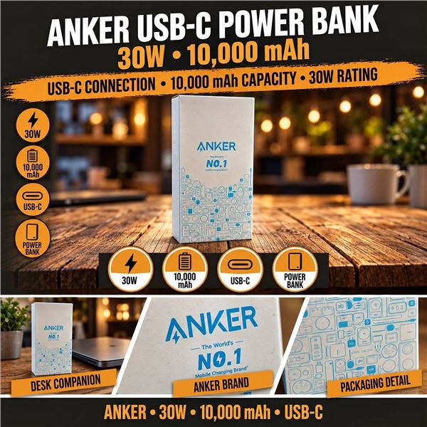 Anker 30W 10000mAh USB-C Power Bank